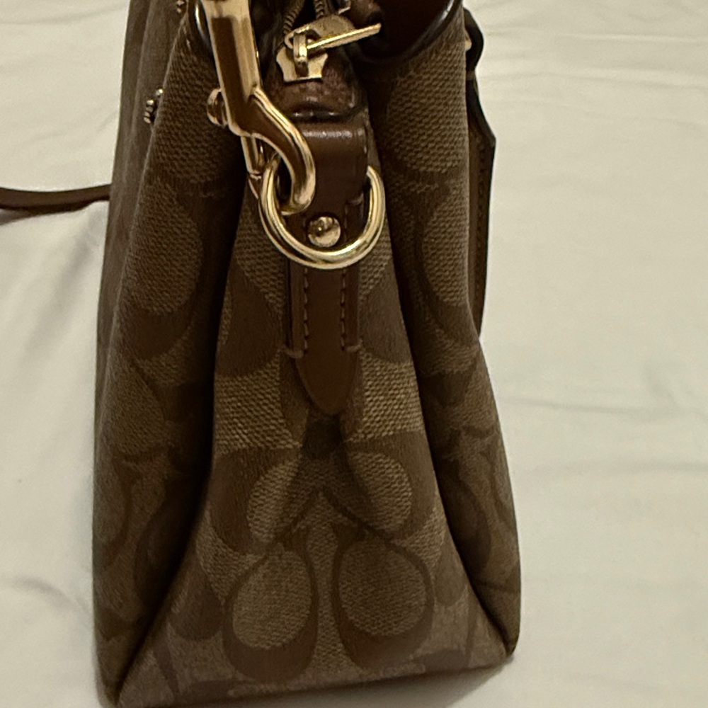 Authentic Coach Brown Signature Canvas Satchel with Gold Hardware - Picture 8 of 8